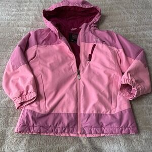 Swiss Tech Girls 3-in-1 Systems Pink Winter Jacket with Hood Small 6/6x